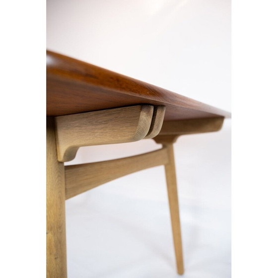 Image 1 of Vintage-Esstisch aus Teakholz und Eiche mit Verlängerungen von Hans J. Wegner und Andreas Tuck
