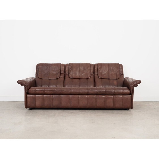 Image 1 of Vintage Schweizer Ledersofa in Braun von De Sede, 1970er Jahre