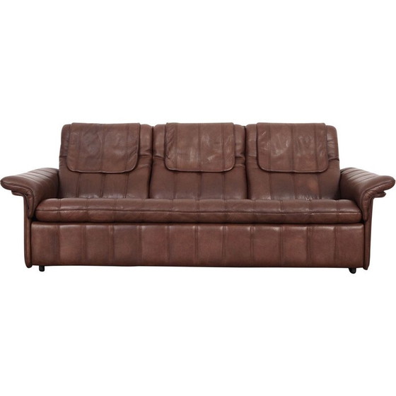 Image 1 of Vintage Schweizer Ledersofa in Braun von De Sede, 1970er Jahre