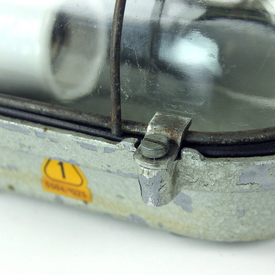 Image 1 of Industrielle Wandleuchte aus Stahl und Glas, Tschechoslowakei 1950er Jahre