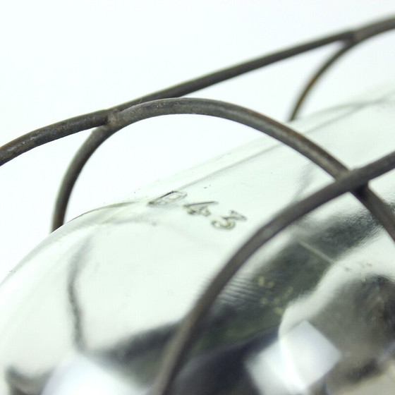 Image 1 of Industrielle Wandleuchte aus Stahl und Glas, Tschechoslowakei 1950er Jahre