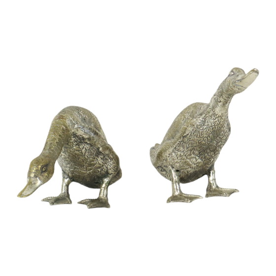 Image 1 of Enten Gänse Versilberte Bronze Frankreich