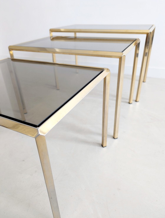 Image 1 of Satz von 3 Hollywood Regency Nesting Tables 1970'S