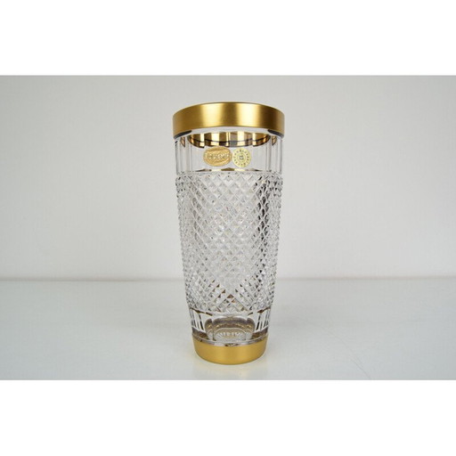 Vintage-Vase aus Kristallglas, Tschechoslowakei 1960