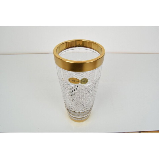 Image 1 of Vintage-Vase aus Kristallglas, Tschechoslowakei 1960