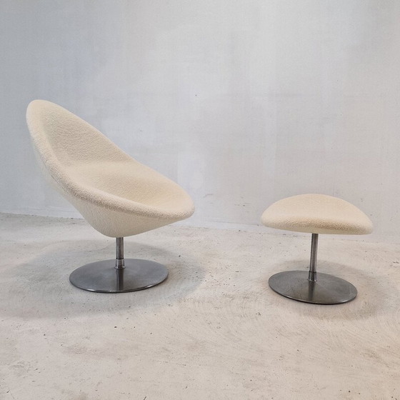 Image 1 of Globussessel mit Ottomane, Vintage, von Pierre Paulin für Artifort, 1960