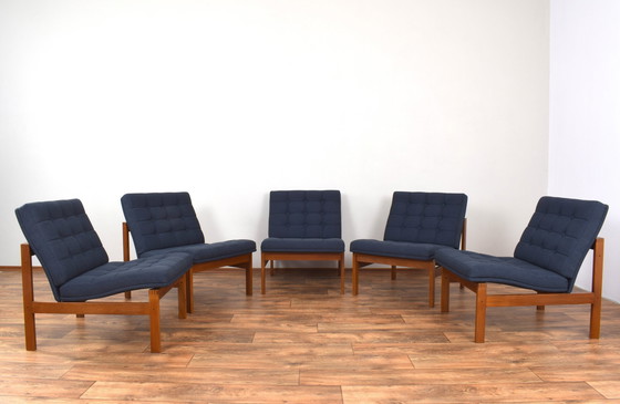 Image 1 of Mid-Century Teak "Moduline" Modulares Sofa von Ole Gjerløv-Knudsen & Torben Lind für France & Søn, 1960er Jahre