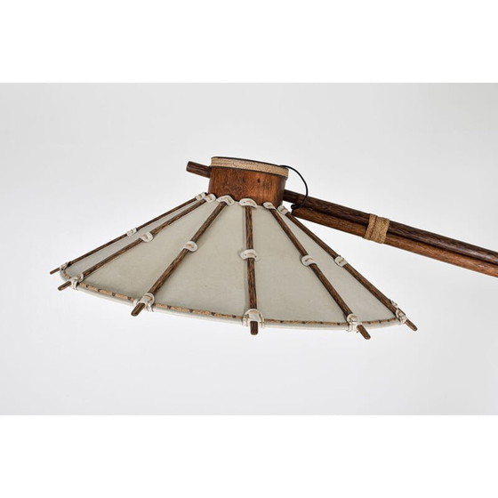 Image 1 of Vintage Palm Holz Studio Handwerk Bogen Stehlampe 1990er Jahre