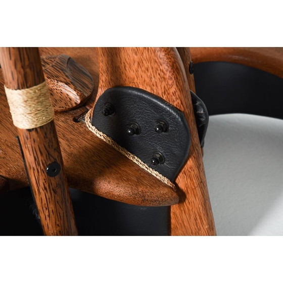 Image 1 of Vintage Palm Holz Studio Handwerk Bogen Stehlampe 1990er Jahre