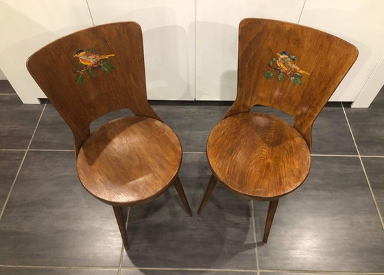 Image 1 of Paar Stühle Baumann Modell 《 Dove 》1960er Jahre