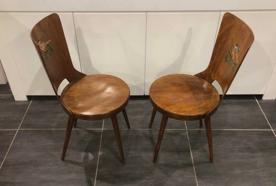 Image 1 of Paar Stühle Baumann Modell 《 Dove 》1960er Jahre