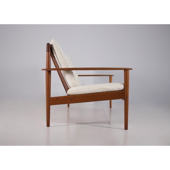 Image 1 of 3-Sitzer-Sofa aus Teakholz von Grete Jalk für Poul Jeppesen Møbelfabrik, Dänemark 1960