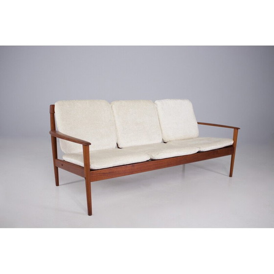 Image 1 of 3-Sitzer-Sofa aus Teakholz von Grete Jalk für Poul Jeppesen Møbelfabrik, Dänemark 1960