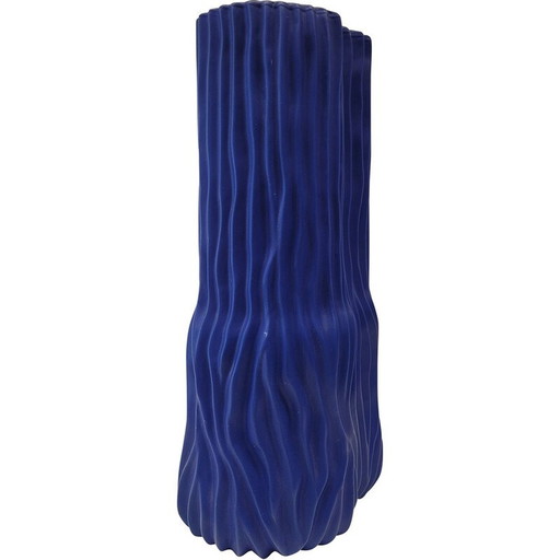 Vintage-Vase aus blauer Keramik und geblasenem Glas, Dänemark