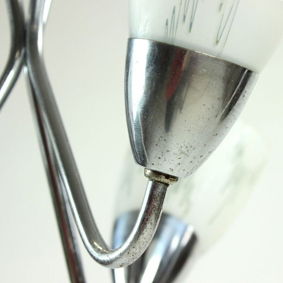 Image 1 of Deckenlampe aus Chrom und Glas, Tschechisch 1960
