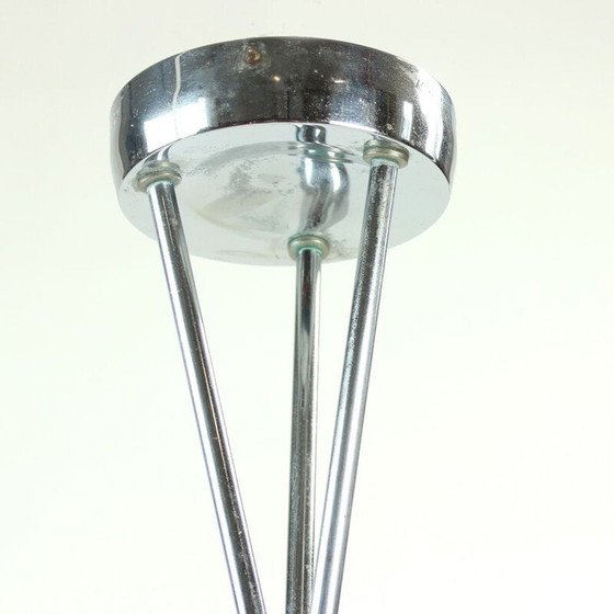 Image 1 of Deckenlampe aus Chrom und Glas, Tschechisch 1960
