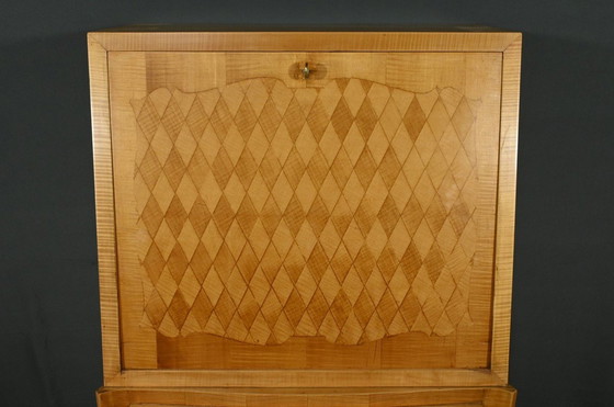 Image 1 of Sekretär Aus Zitronenholz, Art Deco Stil - 1950