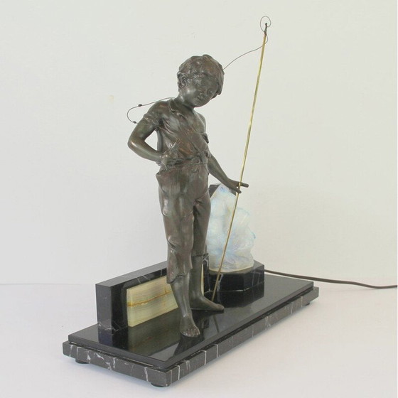 Image 1 of Vintage Art Deco-Lampe in Patina Calamina, 1930
