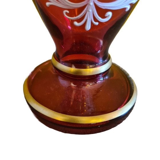 Image 1 of Rubinrote Vase im Mary-Gregory-Stil, 2E Hälfte 20.