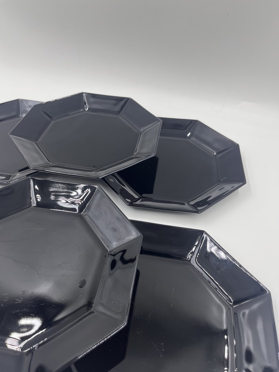 Image 1 of Lot Von 6 Dessertteller Schwarz Arcoroc