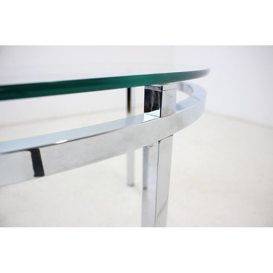 Image 1 of Runder Konferenztisch aus Chrom und Glas, Italien, 1970er Jahre