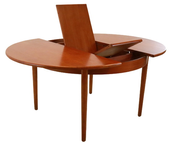 Image 1 of Vintage Jentique runder Esstisch Esstisch ausziehbar 'Stanley'