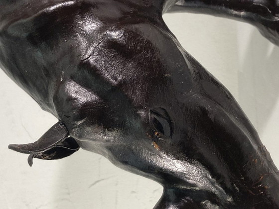 Image 1 of Mid Century Leder Nashorn Statue, England