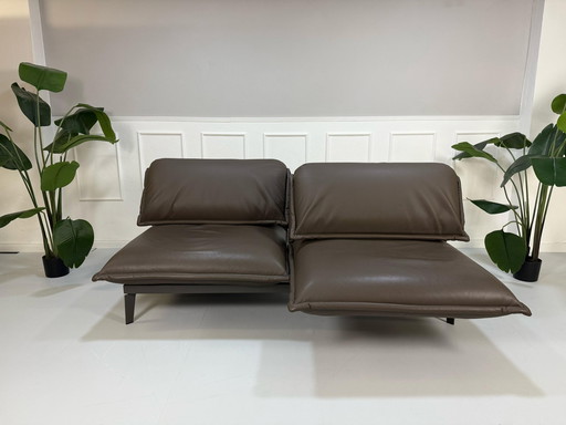 Rolf Benz Nova Designer Sofa Leder Braun Schlaffunktion Gästebett