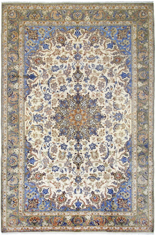 Original Handgeknüpfter Perserteppich Isfahan 381 X 255 Cm Sehr Top Zustand Fein