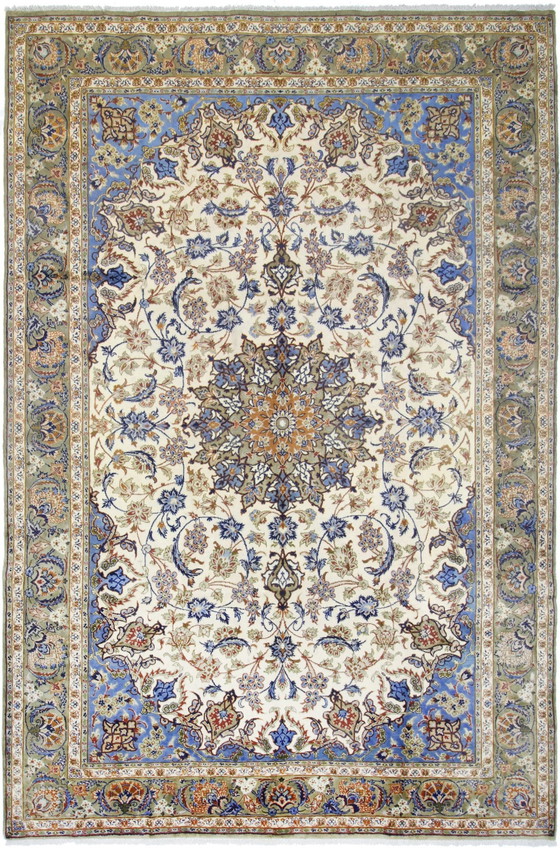 Image 1 of Original Handgeknüpfter Perserteppich Isfahan 381 X 255 Cm Sehr Top Zustand Fein