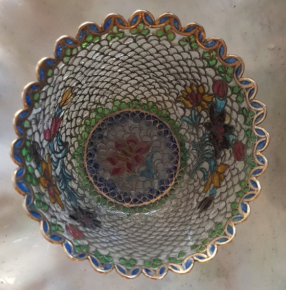 Image 1 of Vintage Chinesisch Plique-A-Jour Schale