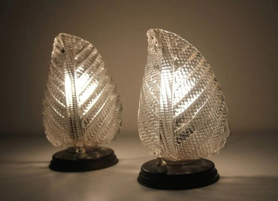 Image 1 of Mid Century Modern, Art Deco, Art Nouveau, Akzent-Schlafzimmerlampen, Muranoglas, Seguso, Messing, Luxus Vintage, sehr selten