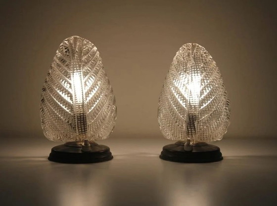 Image 1 of Mid Century Modern, Art Deco, Art Nouveau, Akzent-Schlafzimmerlampen, Muranoglas, Seguso, Messing, Luxus Vintage, sehr selten