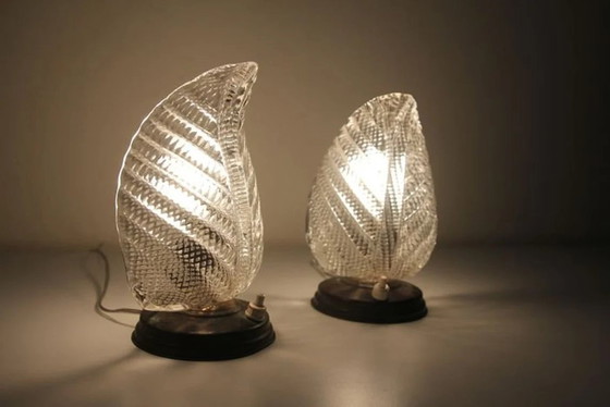 Image 1 of Mid Century Modern, Art Deco, Art Nouveau, Akzent-Schlafzimmerlampen, Muranoglas, Seguso, Messing, Luxus Vintage, sehr selten