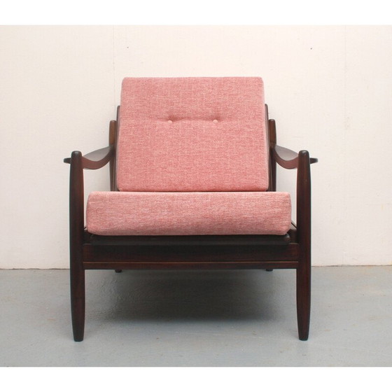 Image 1 of Blassrosa Sessel aus Massivholz, 1960
