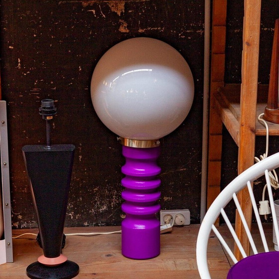 Image 1 of Tischlampe aus weißem Milchglas von Cari Zalloni für Steuler, Deutschland 1960