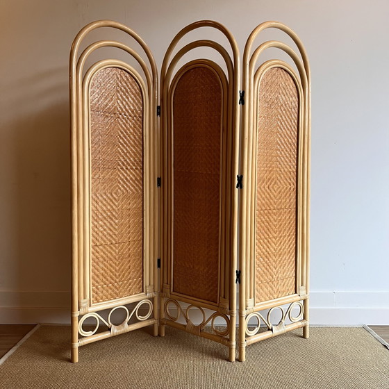 Image 1 of Rattan Bamvoe vintage Faltwand