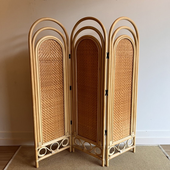 Image 1 of Rattan Bamvoe vintage Faltwand