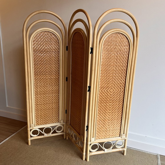 Image 1 of Rattan Bamvoe vintage Faltwand