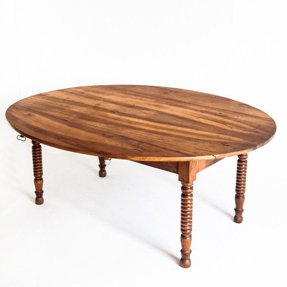 Image 1 of Klapptisch aus massivem, gewachstem Kirschbaumholz, Frankreich 1960