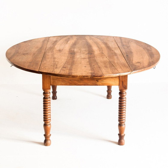 Image 1 of Klapptisch aus massivem, gewachstem Kirschbaumholz, Frankreich 1960