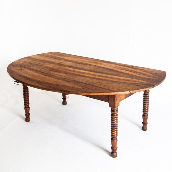 Image 1 of Klapptisch aus massivem, gewachstem Kirschbaumholz, Frankreich 1960