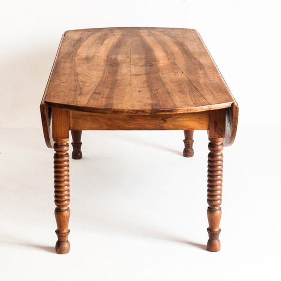 Image 1 of Klapptisch aus massivem, gewachstem Kirschbaumholz, Frankreich 1960