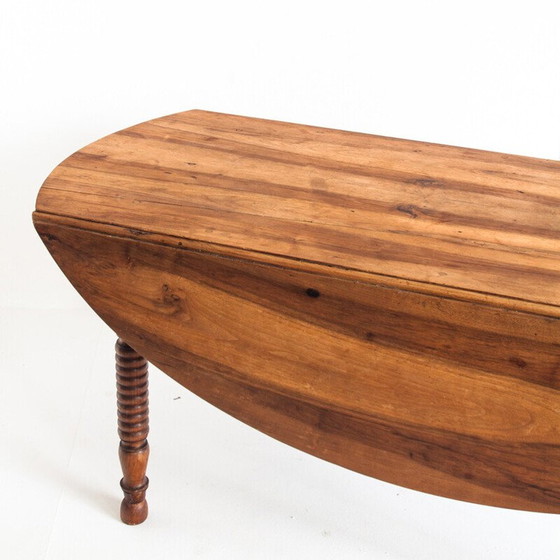 Image 1 of Klapptisch aus massivem, gewachstem Kirschbaumholz, Frankreich 1960