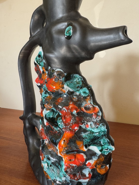 Image 1 of Krug Seepferdchen Keramik 60er Jahre