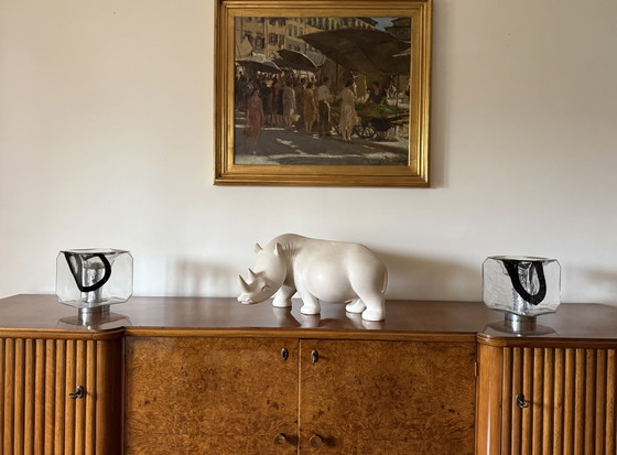 Image 1 of Paar Lampen aus mundgeblasenem Muranoglas, Murano Italien 1970er Jahre