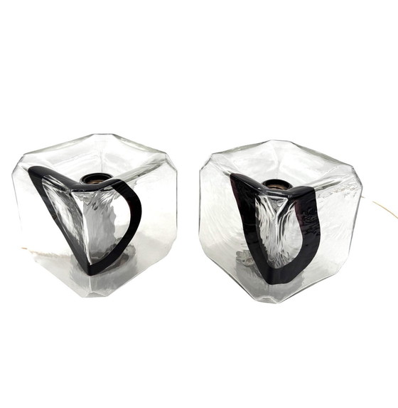 Image 1 of Paar Lampen aus mundgeblasenem Muranoglas, Murano Italien 1970er Jahre