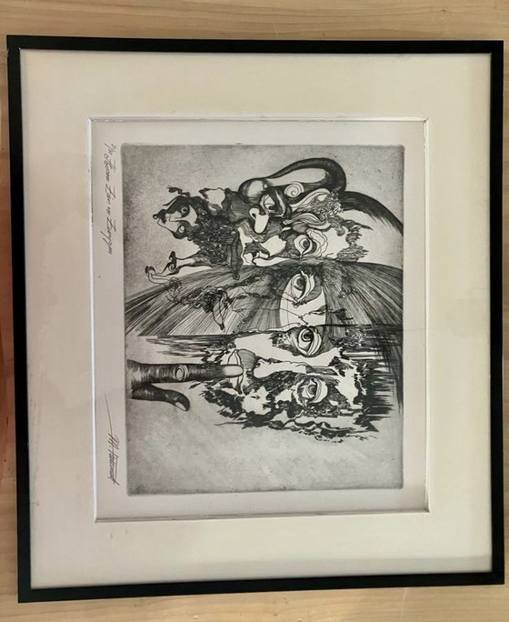 Image 1 of Radierung "Hören, Sehen und Schweigen"