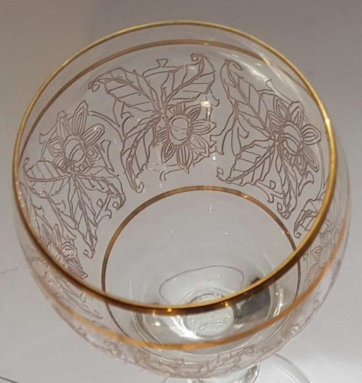 Gold Geätzte Weingläser Vintage 