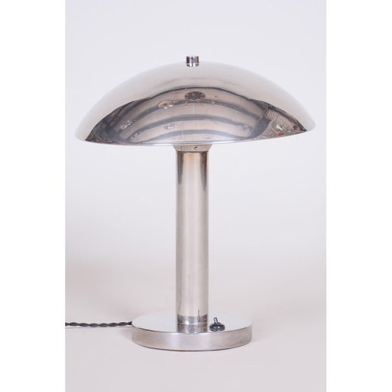 Image 1 of Vintage Art Deco Silber Tischlampe, Tschechisch 1930